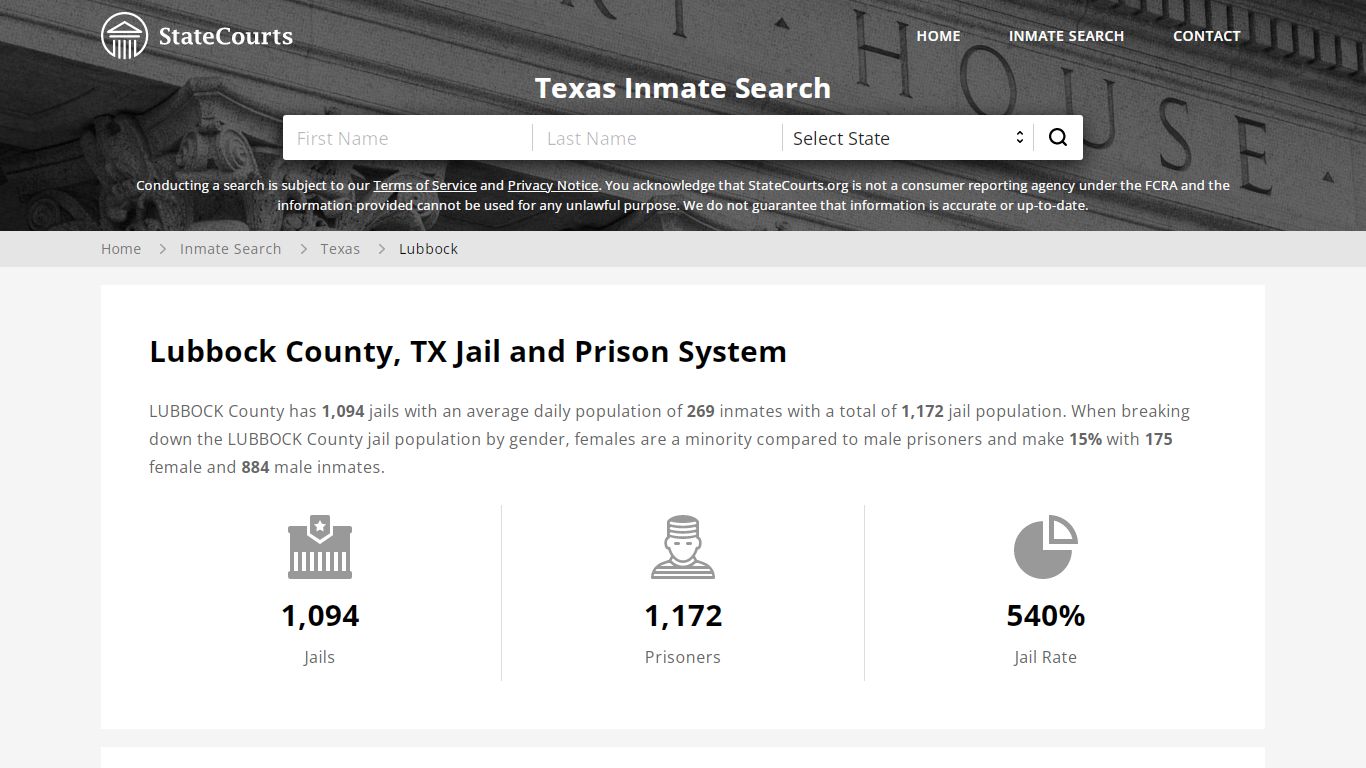 Lubbock County, TX Inmate Search - StateCourts